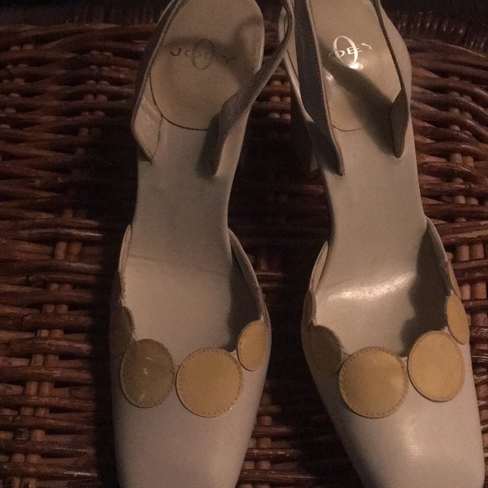 Joey cream leather heels